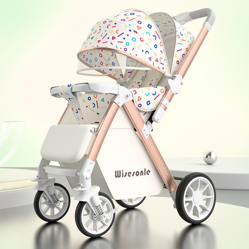 Poussette bébé légère et pliable en deux positions