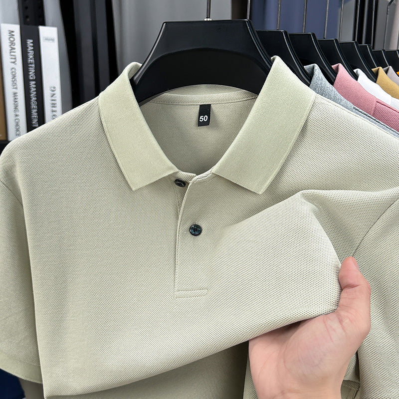 Polo homme en coton à manches courtes, haut décontracté