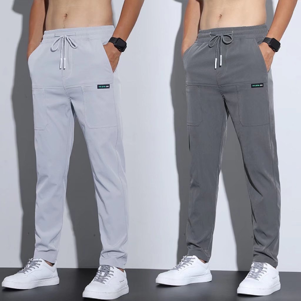 Pantalon Décontracté en Soie Glacée