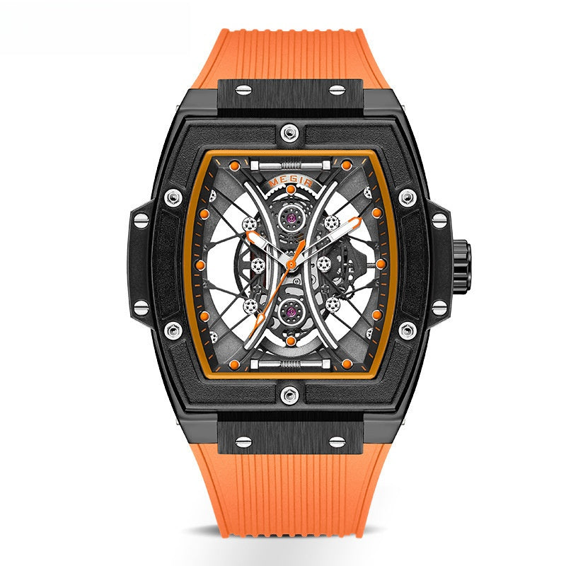 Montre de sport lumineuse à bracelet en silicone tendance populaire sur Douyin pour hommes, en gros, de forme cylindrique Meigel