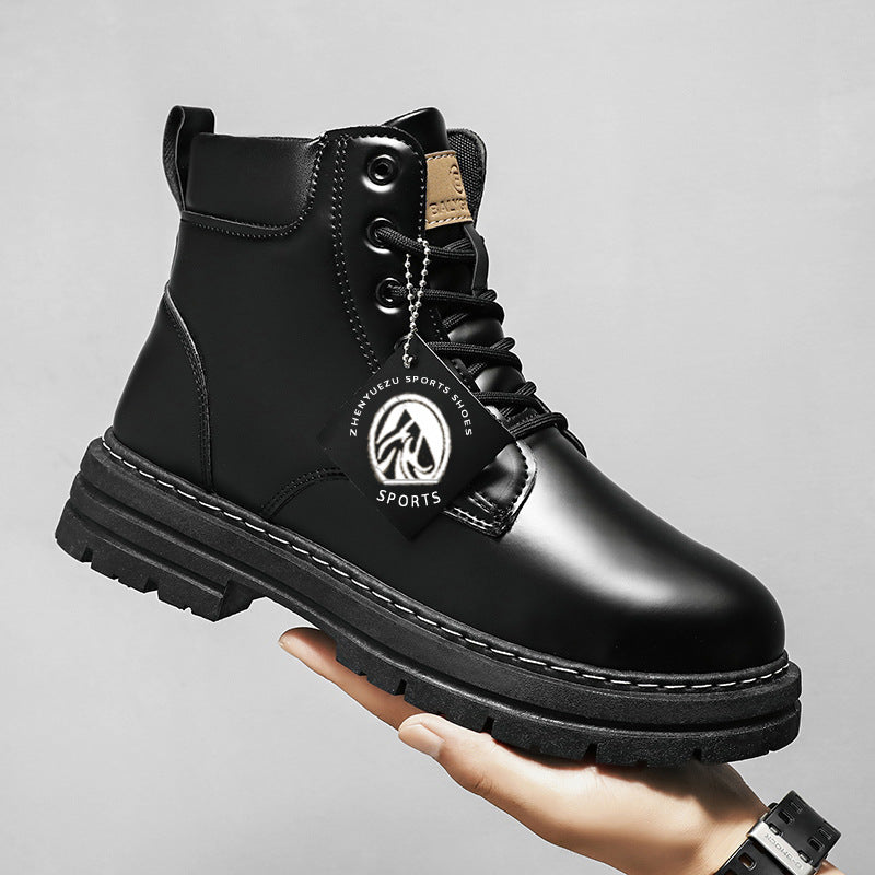 Bottes en cuir pour hommes décontractées et étanches