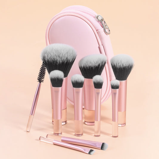 Mini pinceaux de maquillage avec étui à pinceaux