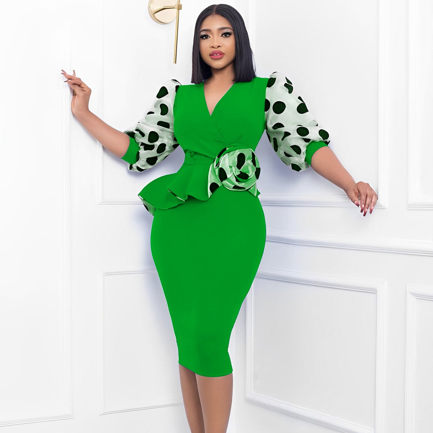 Robe à manches bouffantes