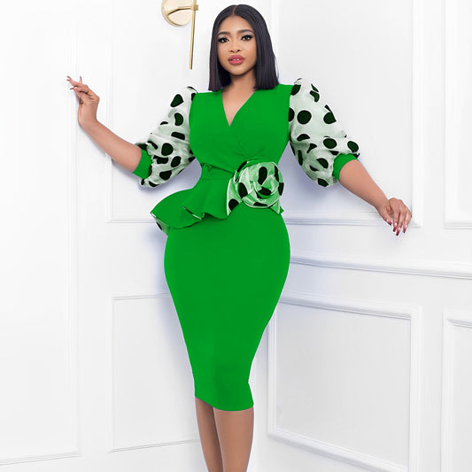Robe à manches bouffantes