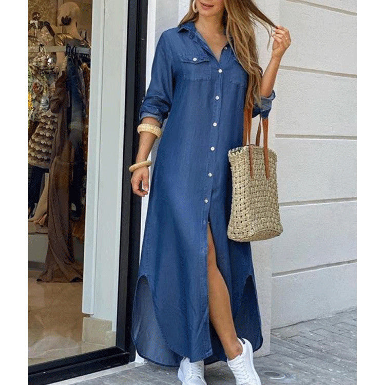 Robe longue à motif floral