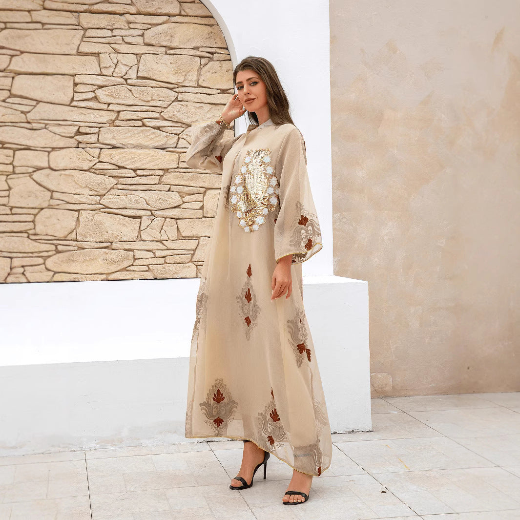 Abaya musulmane brodée