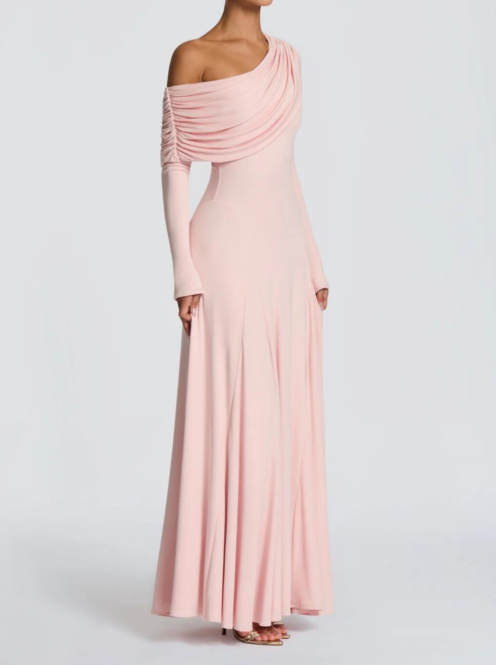 Robe de soirée élégante moulante à épaules dénudées