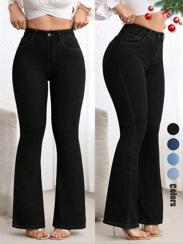 Pantalon évasé taille haute pour femmes