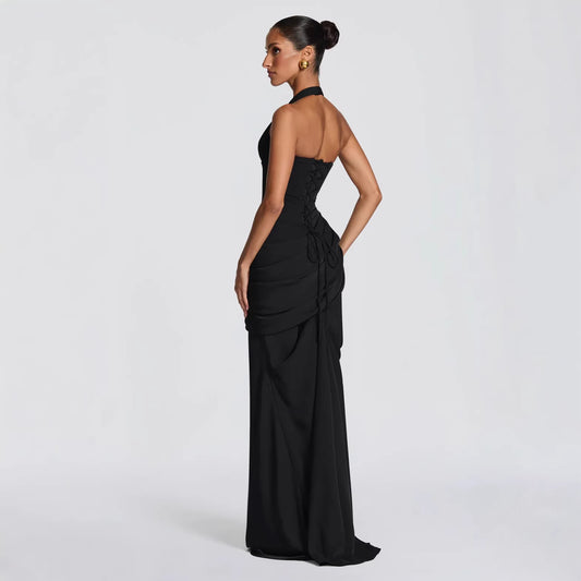 Robe longue dos nu pour femme