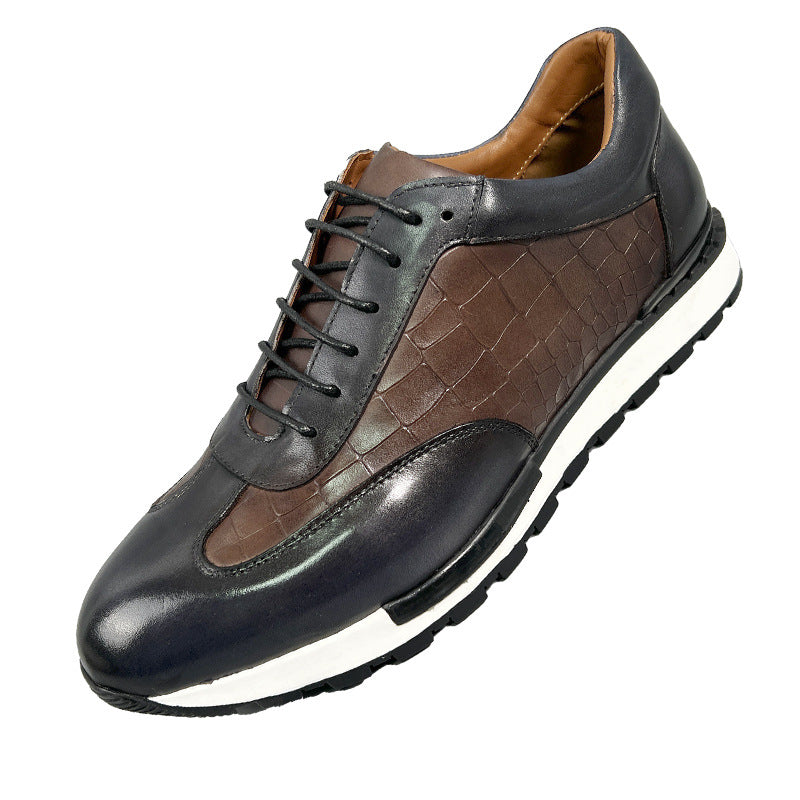 Chaussures décontractées de type richelieu en cuir pour homme