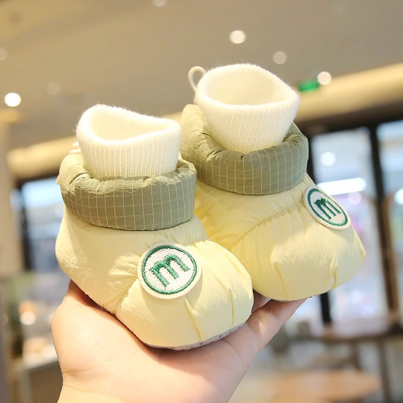 Chaussures pour bébé à semelle souple et doublure polaire