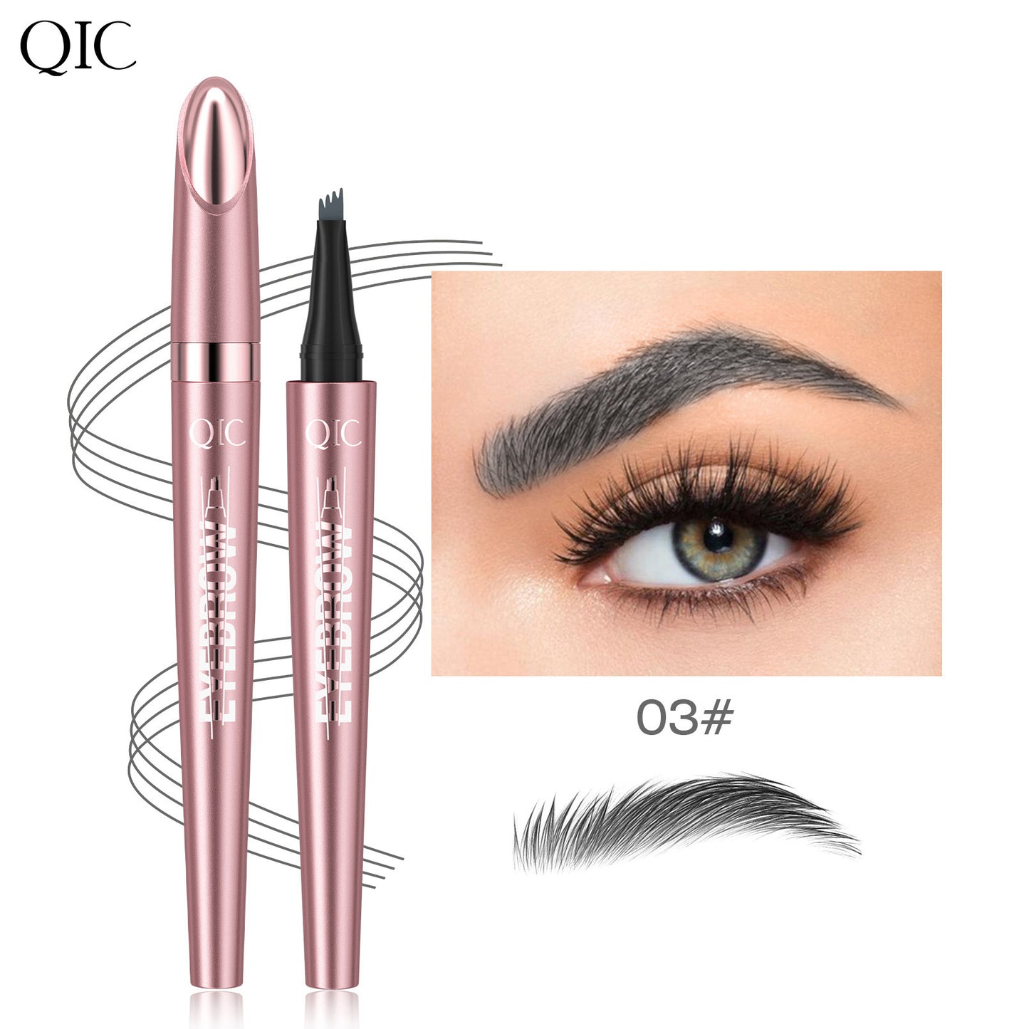 Stylo à sourcils liquide à quatre pointes