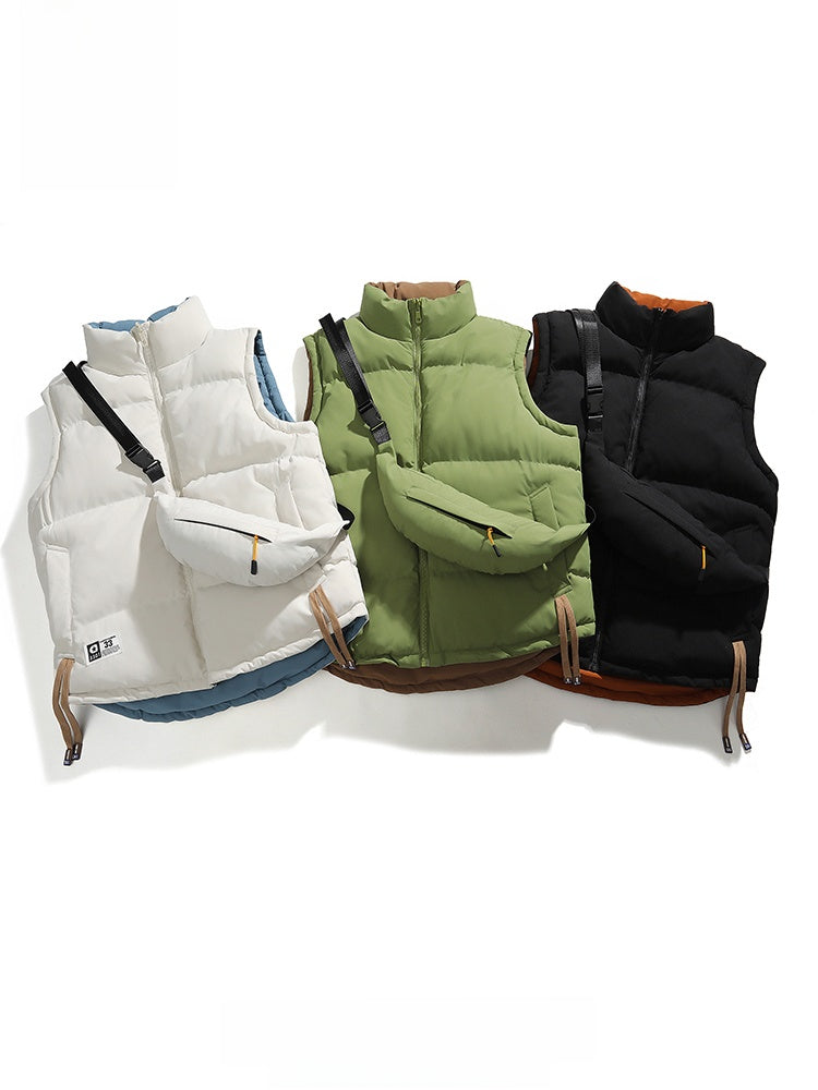Gilet réversible pour homme à col montant