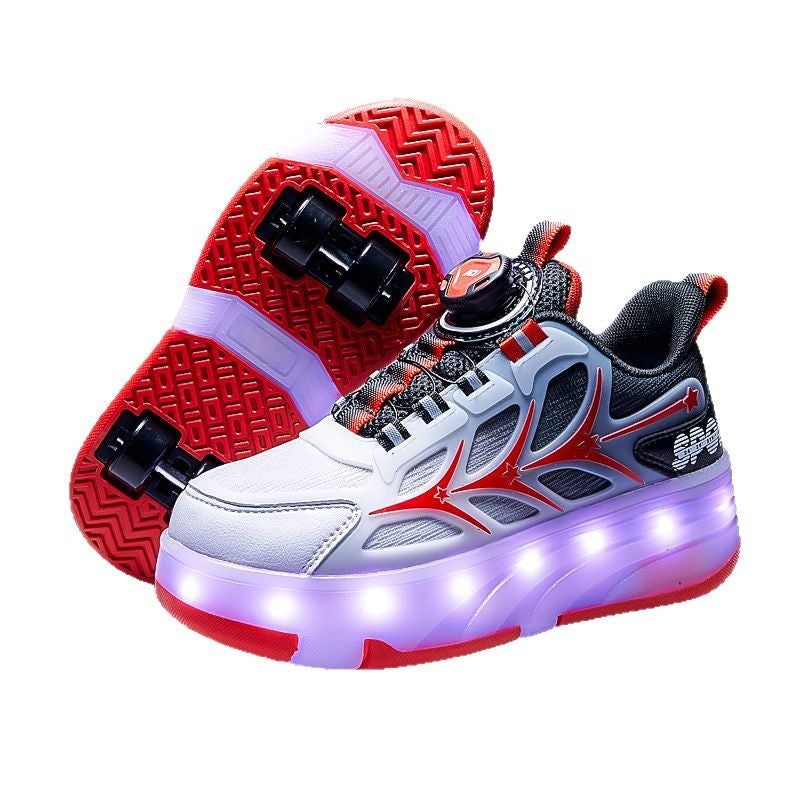 Chaussures à roulettes lumineuses LED pour enfants