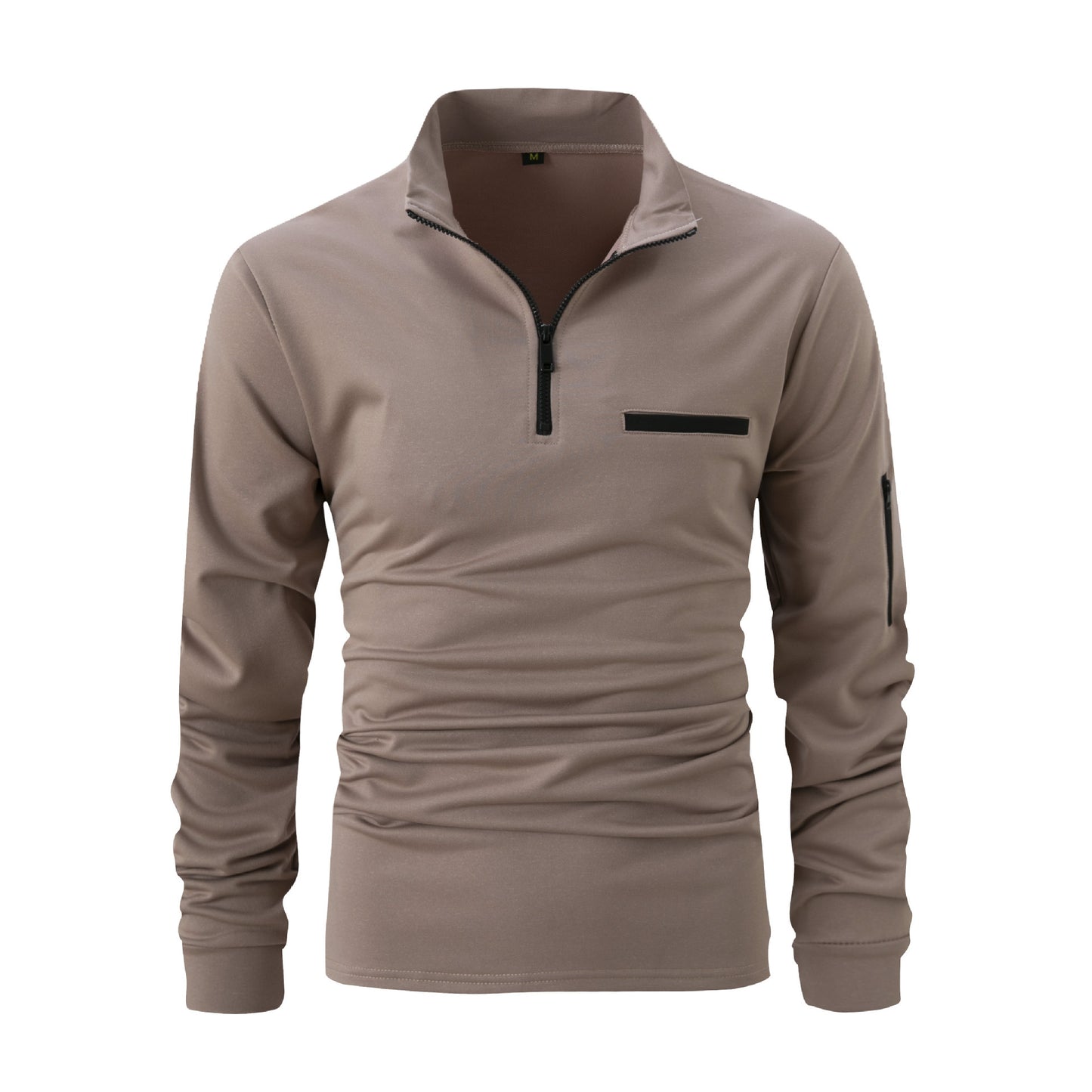 Polo homme à manches longues et fermeture éclair