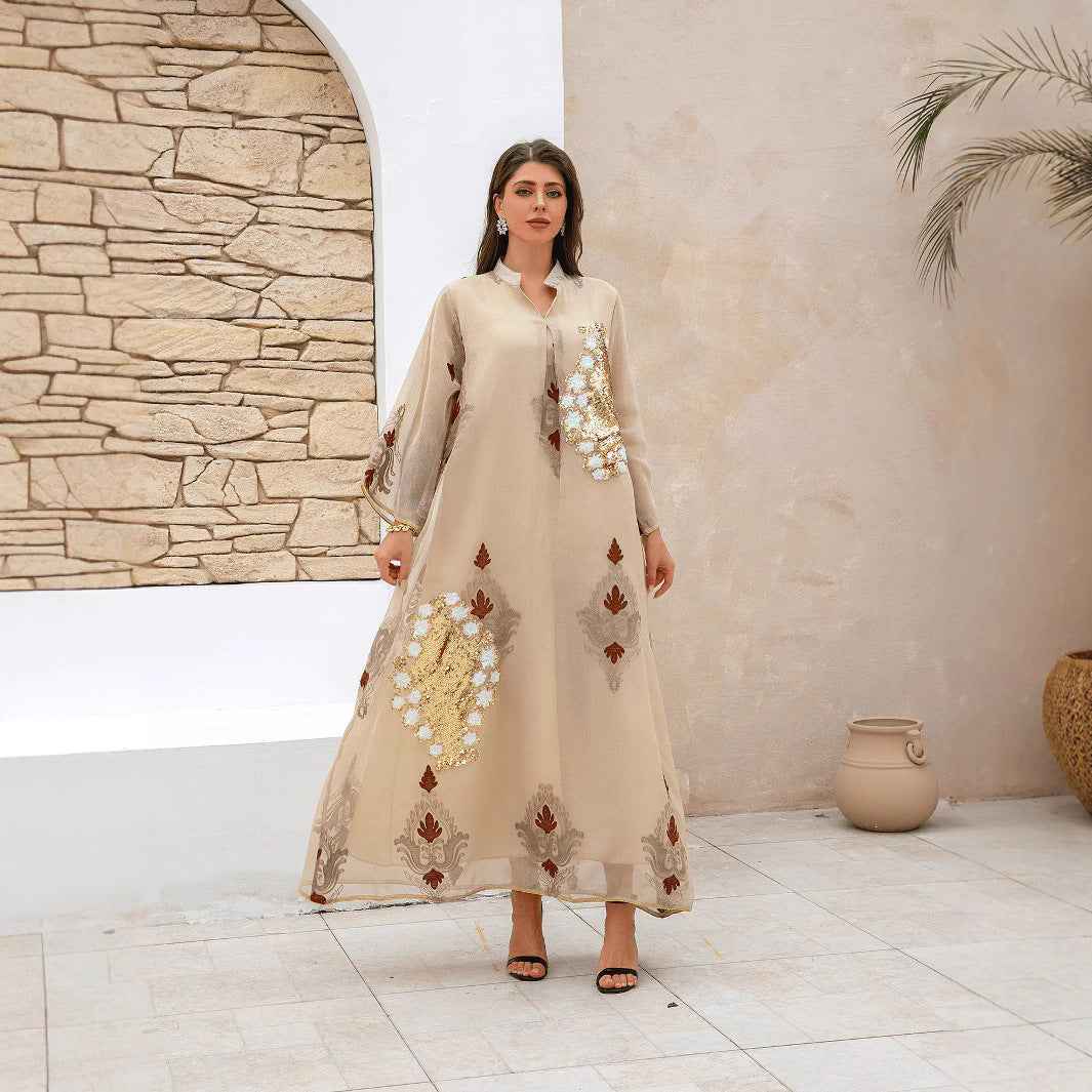Abaya musulmane brodée