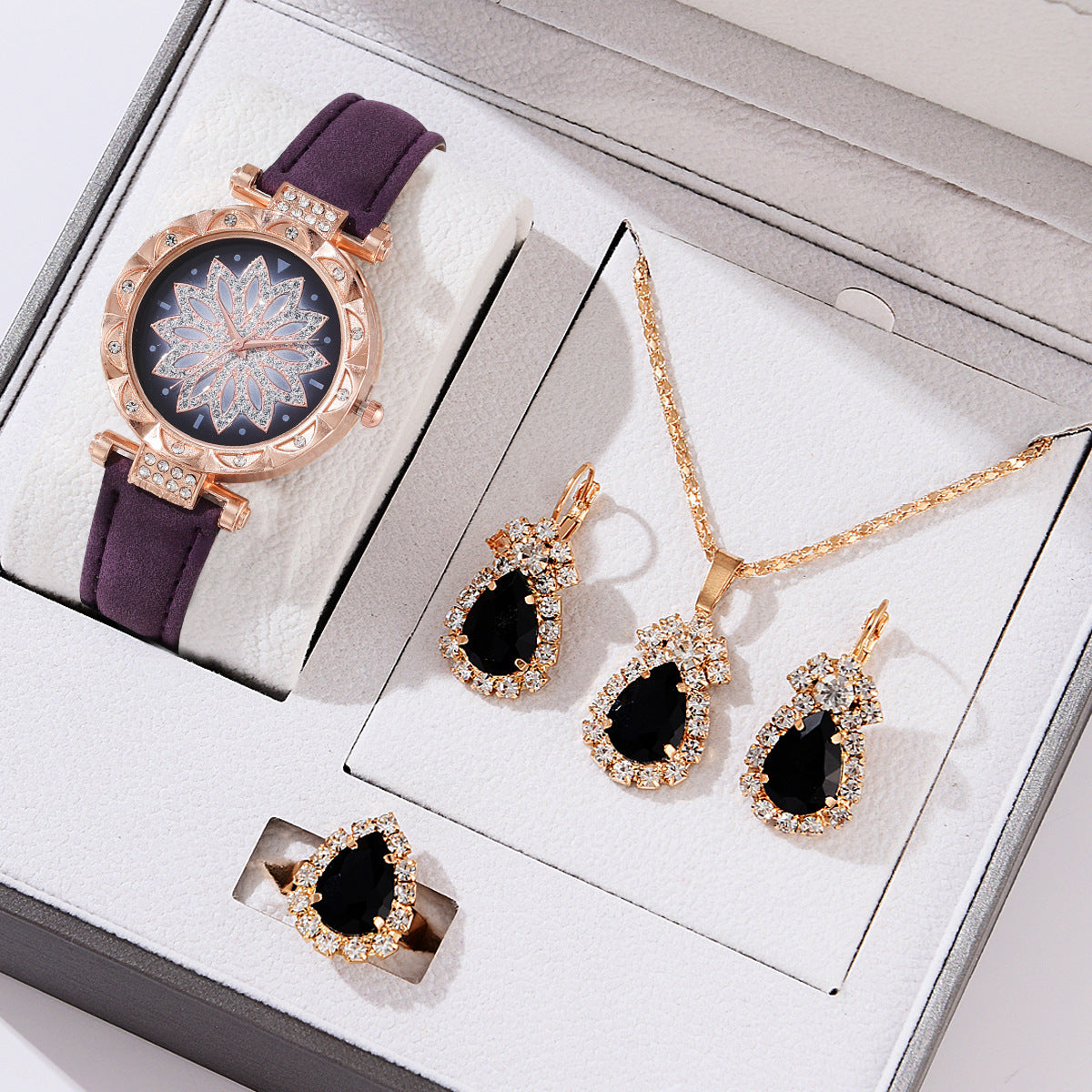 Montre pour femmes à la mode Ensemble Montre-bracelet décontractée à quartz