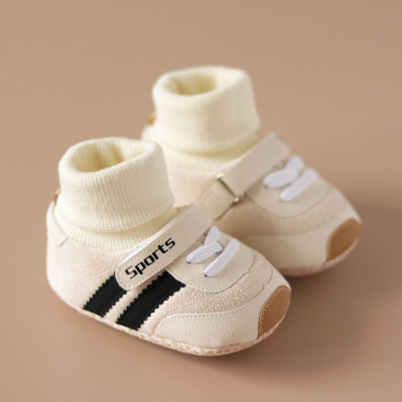 Chaussures pour bébé à semelle souple et doublure polaire