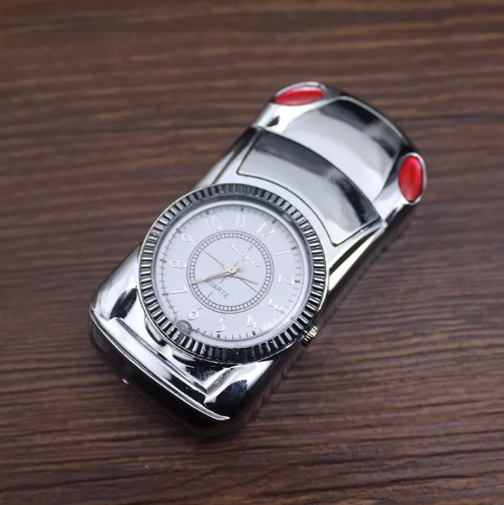 Briquet montre en métal créatif avec lumière LED