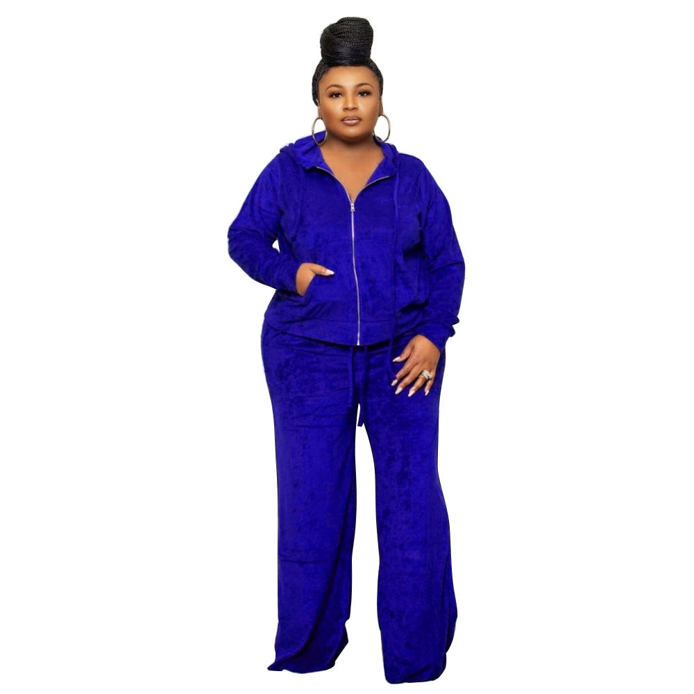 Habit :Ensemble deux pièces pour femme, taille haute, jambes larges