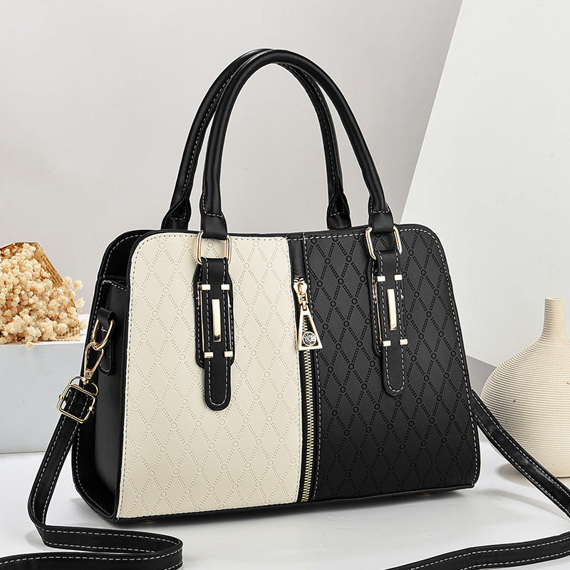 Sac bandoulière en PU pour femmes avec design contrasté