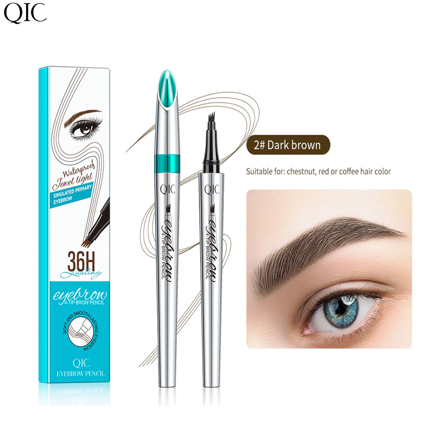 Stylo à sourcils liquide à quatre pointes