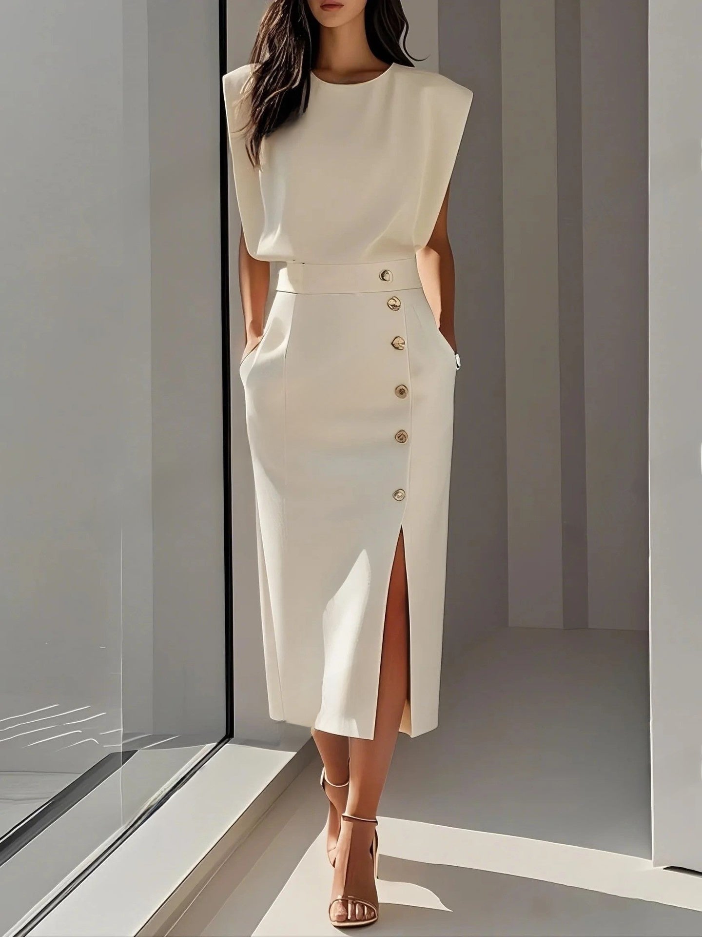 Robe d'été unie pour femmes