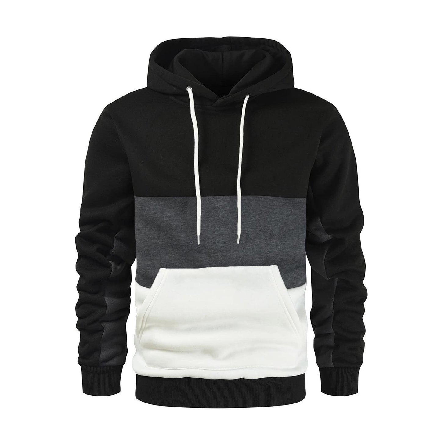 Sweat à capuche en polaire à blocs de couleur pour homme