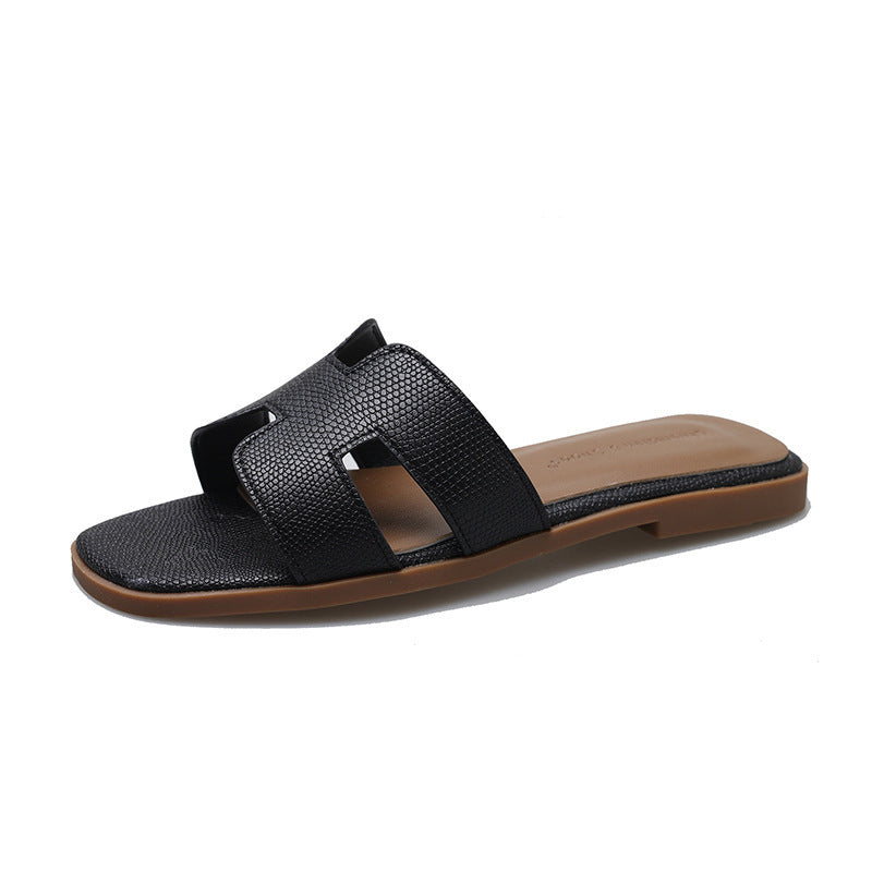Sandales plates en forme de H pour la plage