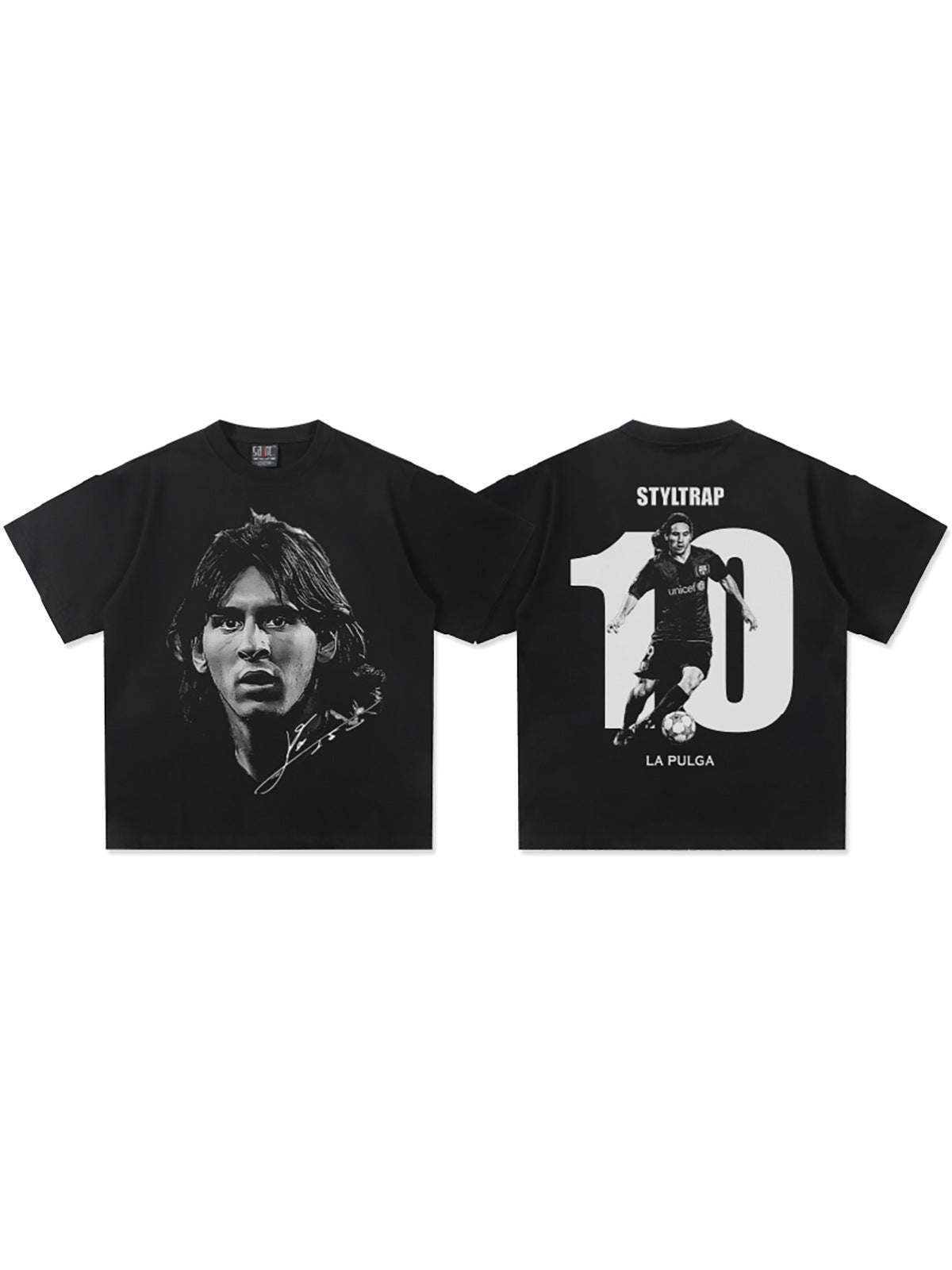 T-shirt en coton imprimé football vintage