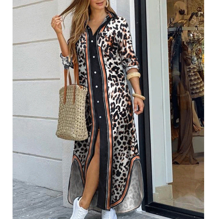 Robe longue à motif floral