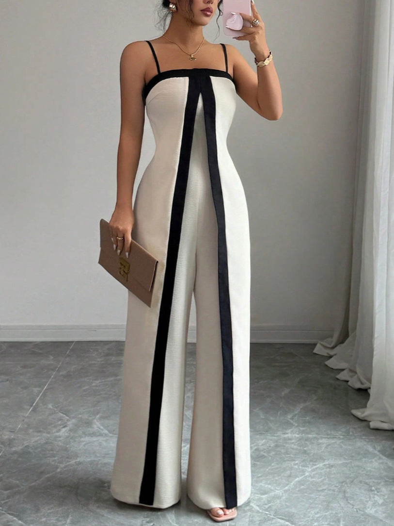 Robe et pantalon sans manches à blocs de couleur pour femme