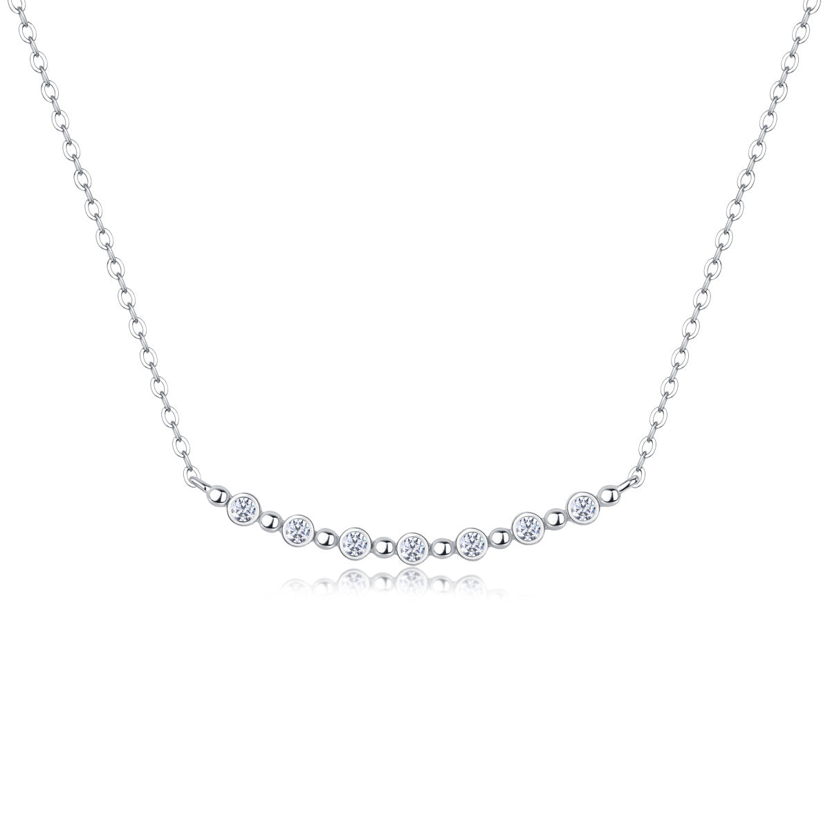 Collier pendentif géométrique en moissanite et argent sterling