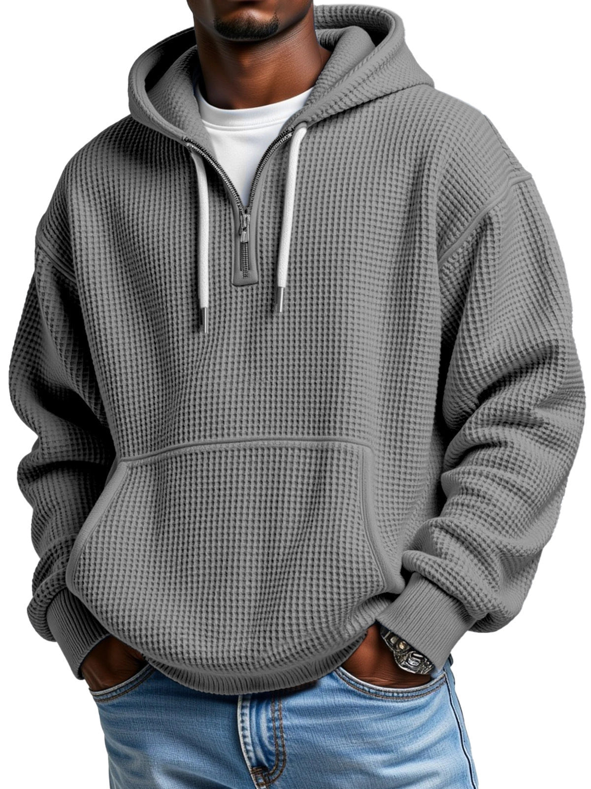 Sweat à capuche gaufré pour homme