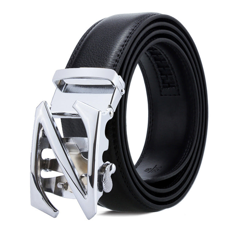 Ceinture pour homme en cuir véritable double face avec boucle automatique