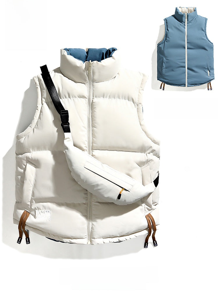 Gilet réversible pour homme à col montant