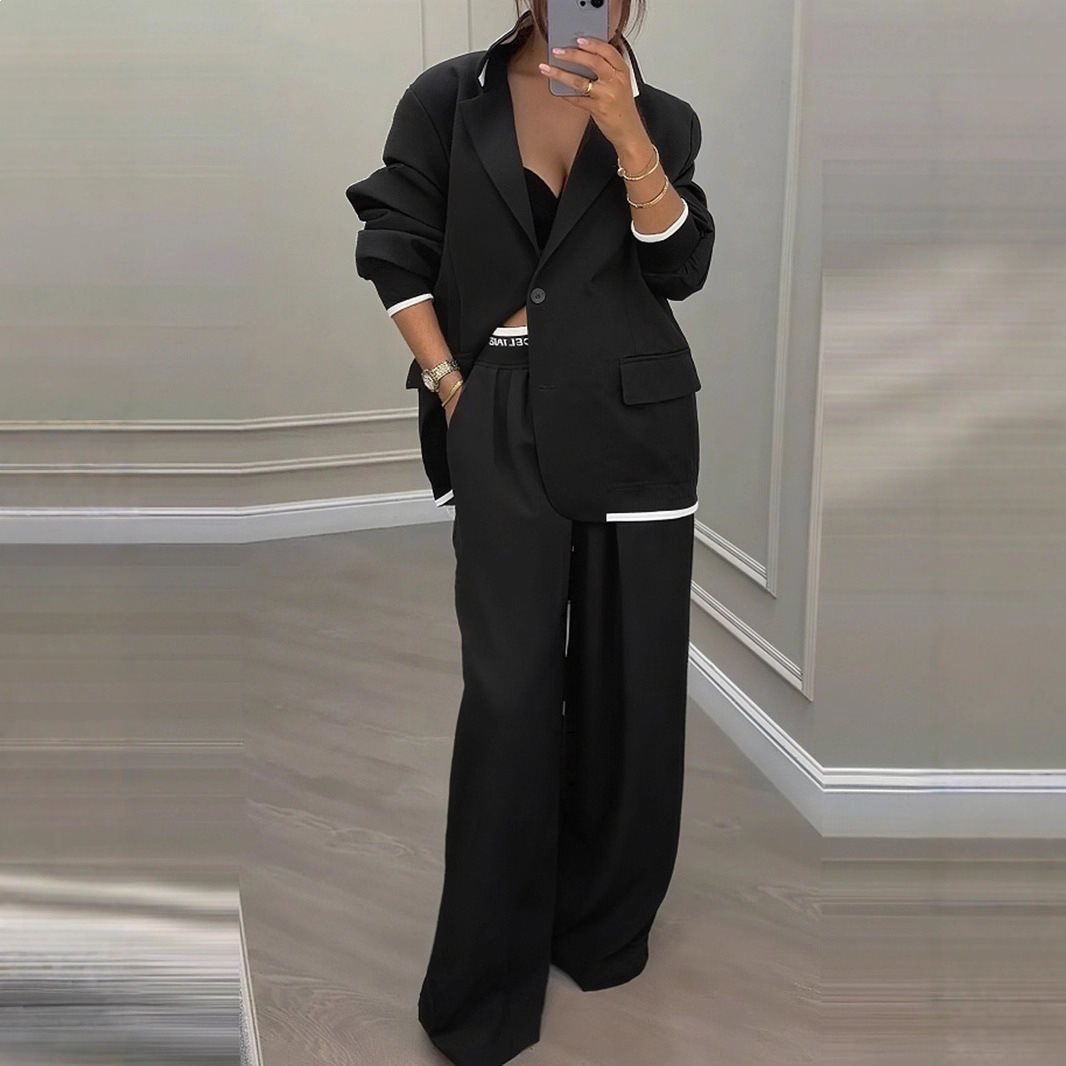 Blazer pour femmes et pantalon large