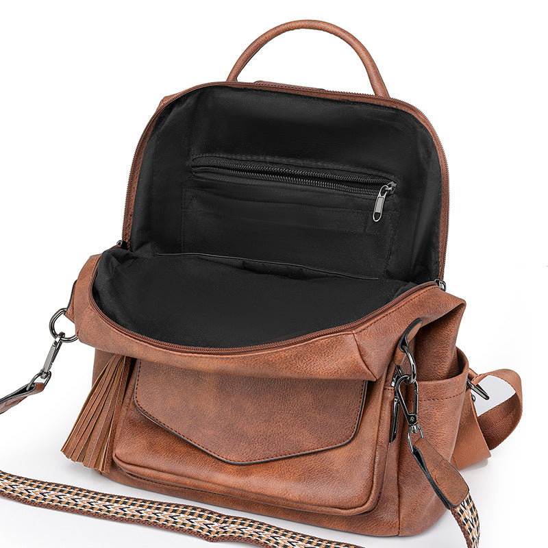 Sac à dos frangé bicolore