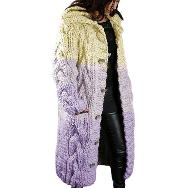 Nouveau cardigan multicolore, veste-pull grande taille