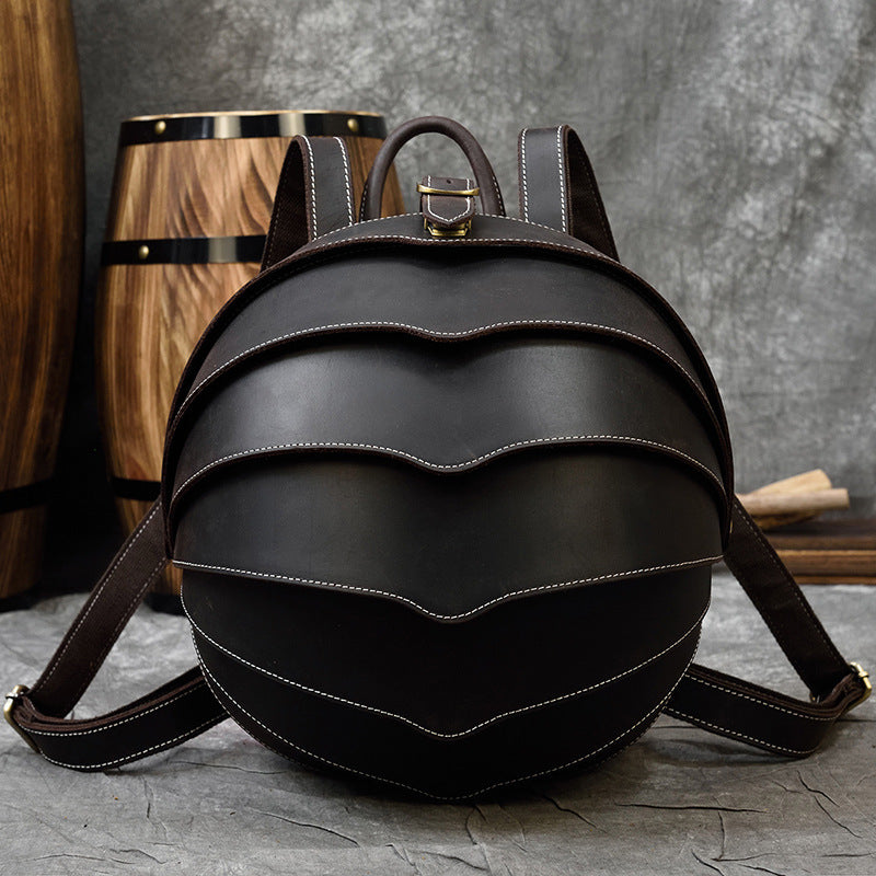 Sac à dos vintage en cuir véritable en forme de scarabée pour hommes et femmes