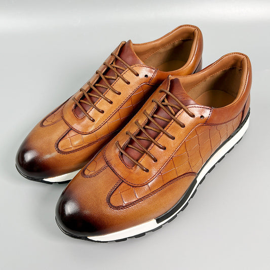 Chaussures décontractées de type richelieu en cuir pour homme