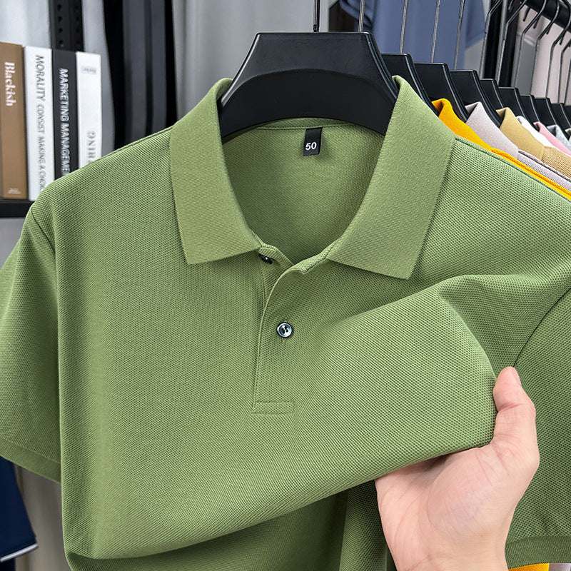 Polo homme en coton à manches courtes, haut décontracté