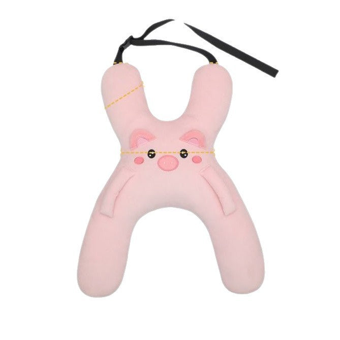 Oreiller de voiture pour enfants, aide au sommeil à l'arrière, soutien lombaire et appui-tête, anti-douleurs cervicales, oreiller de sommeil mignon à motifs de dessins animés