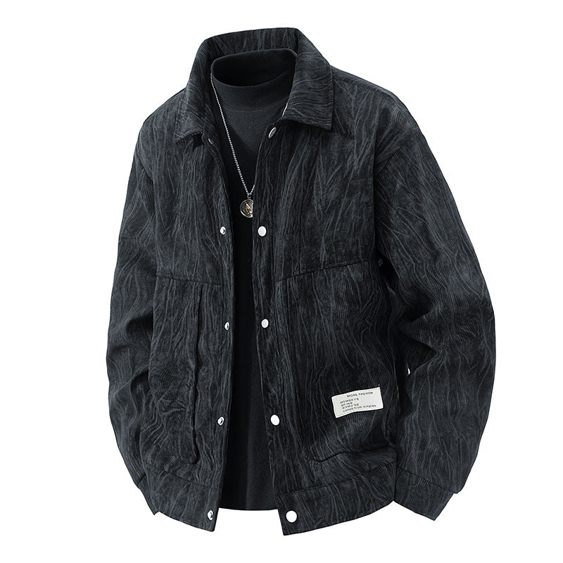 Veste en velours côtelé pour homme avec motif teint