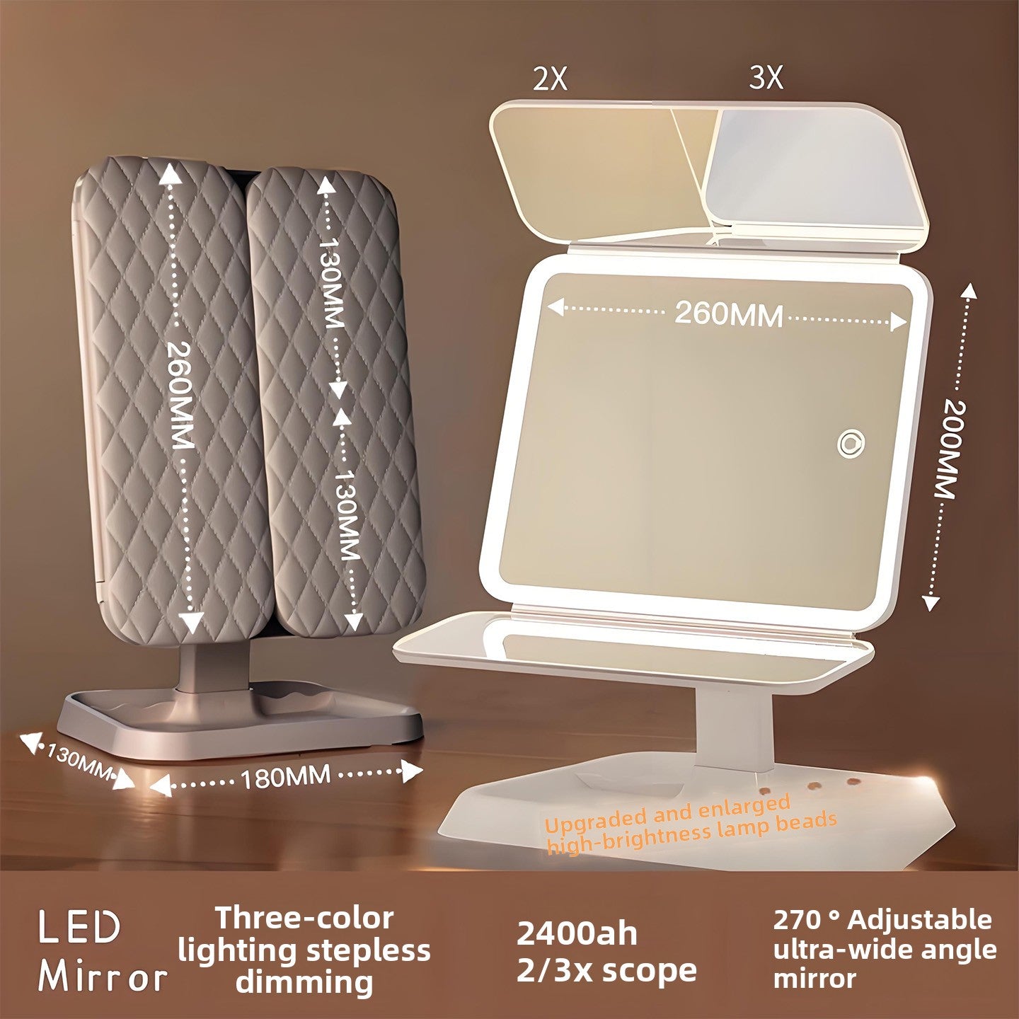 Miroir de bureau pour maquillage et beauté