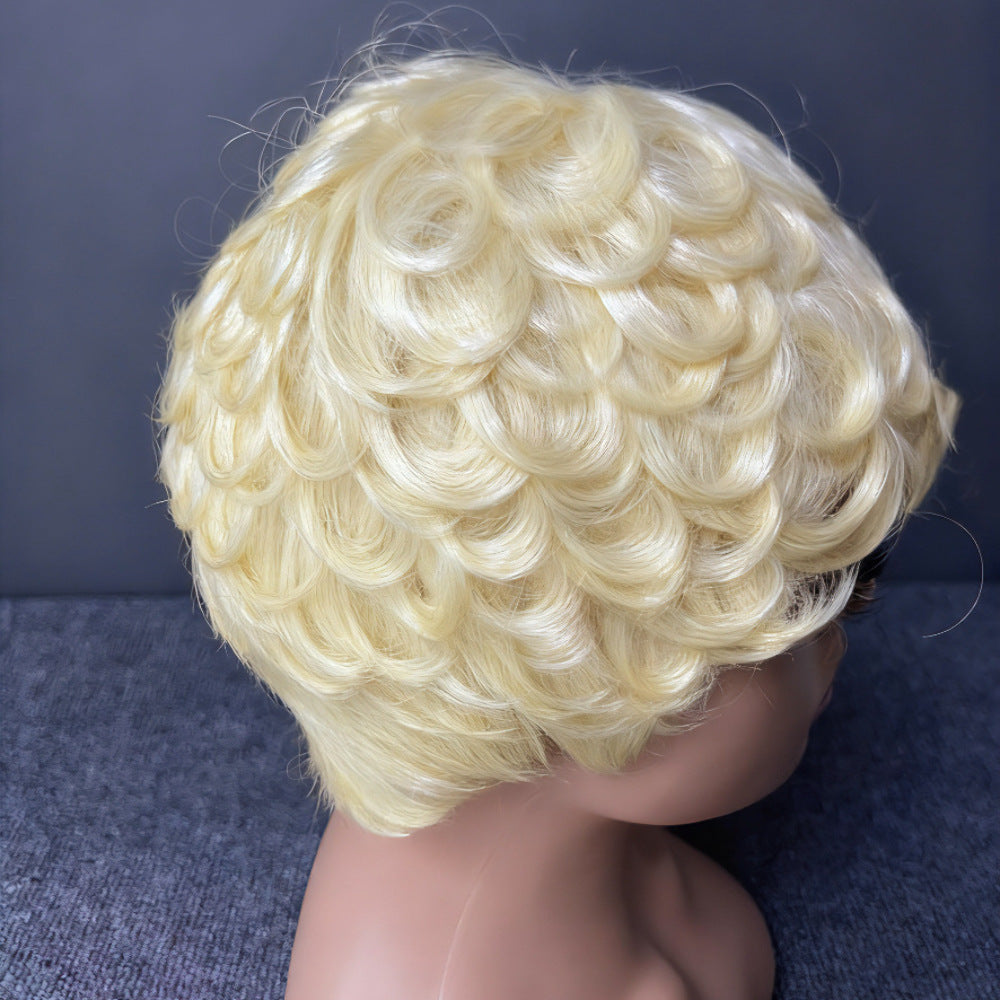 Perruque en cheveux humains avec filet intérieur