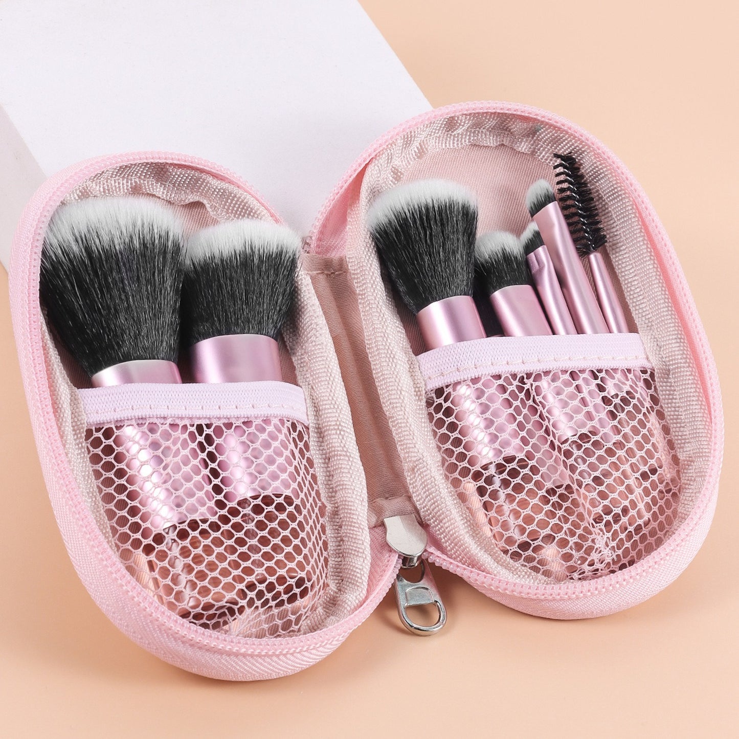 Mini pinceaux de maquillage avec étui à pinceaux