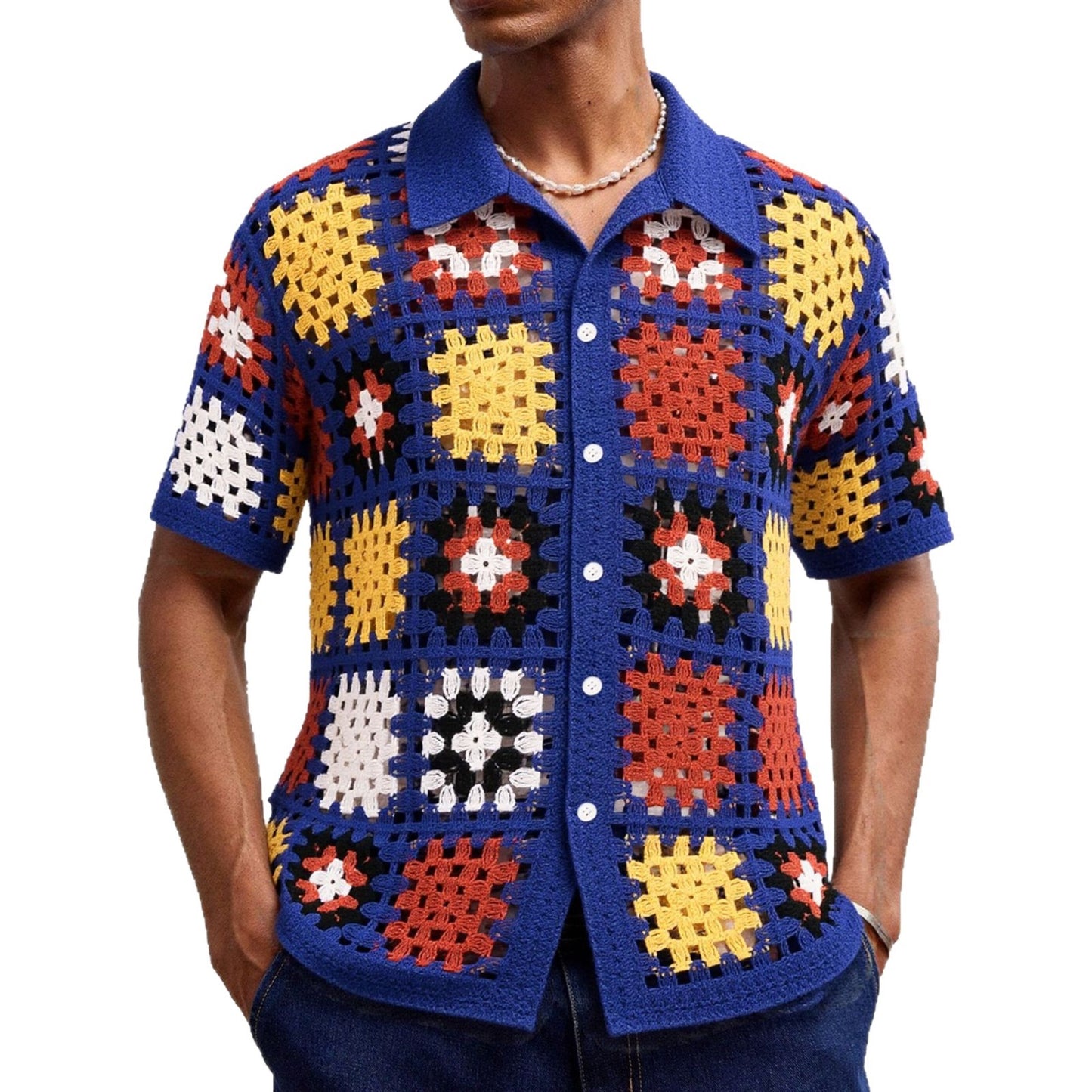 Polo tricoté style crochet
