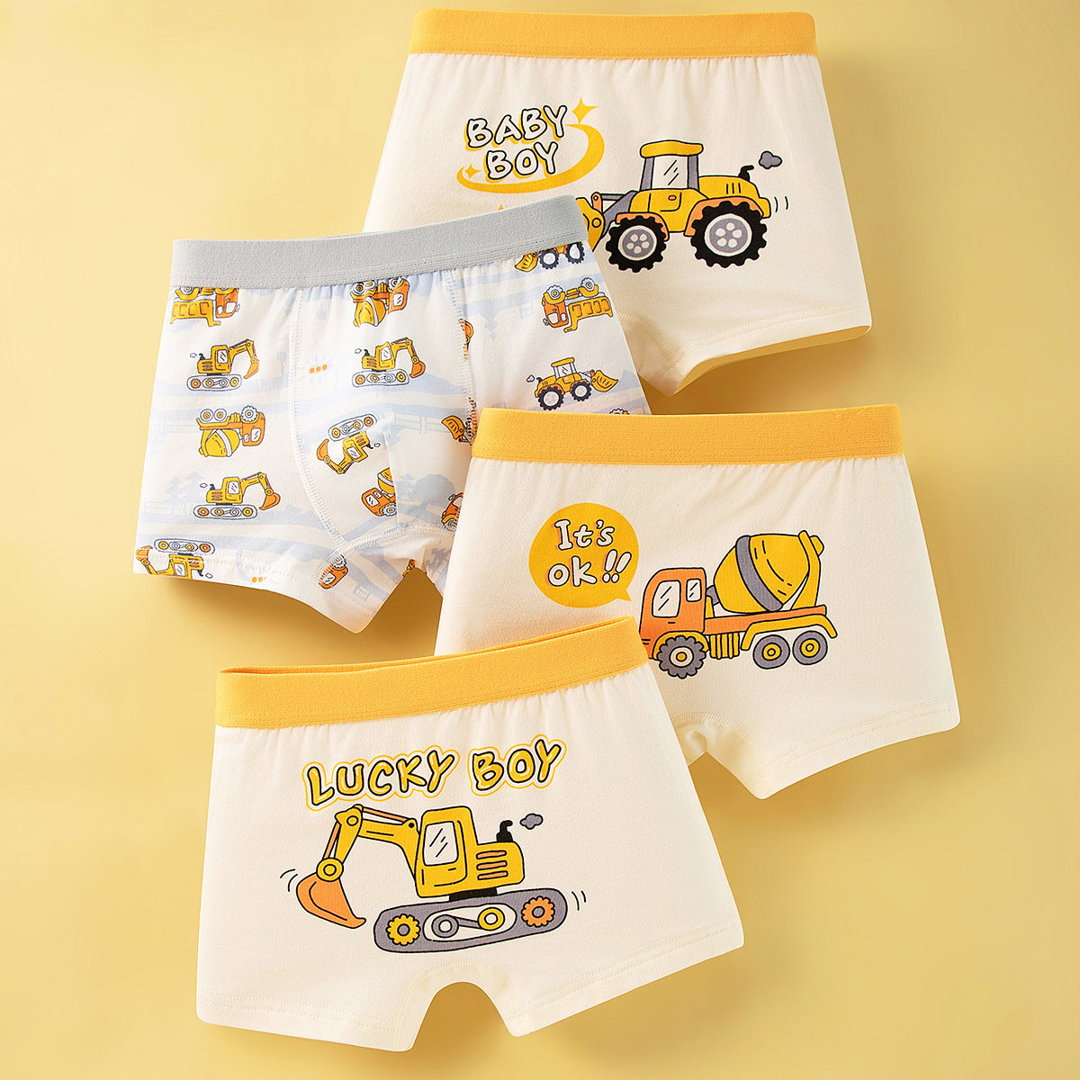 Boxers en coton pour garçons, sous-vêtements sans coutures