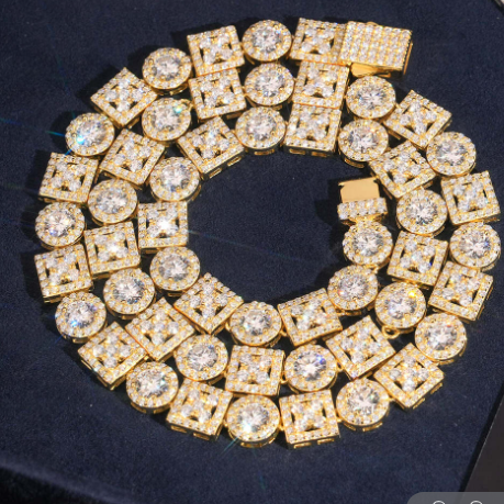 Ensemble de bijoux géométriques en argent S925 et moissanite